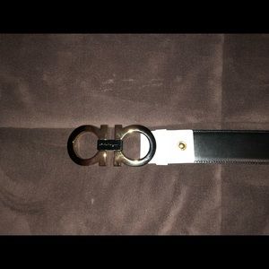Salvatore Ferragamo Reversible Belt (White/Black)
